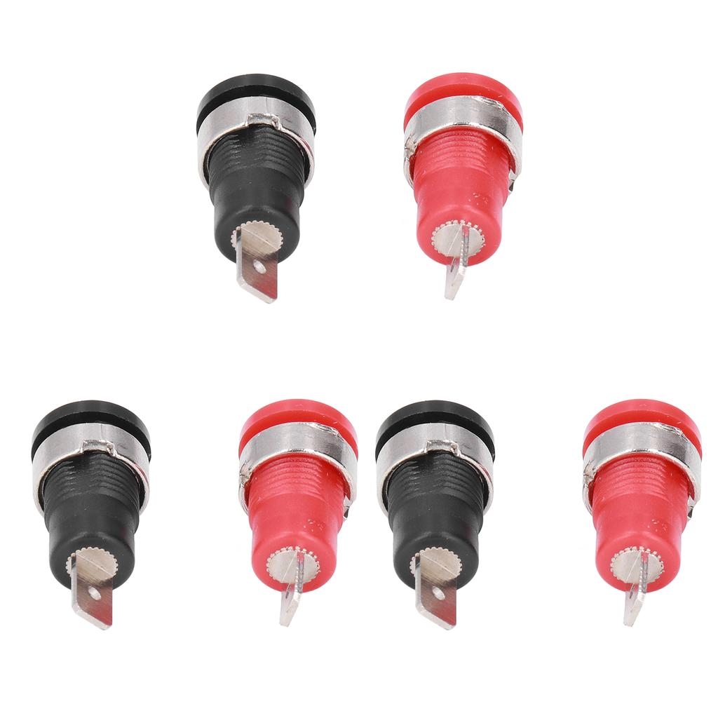 10Pairs 4mm Banana Socket Safe Return Type Red Black Nickel Plated Banana Socket for Electronic Indu