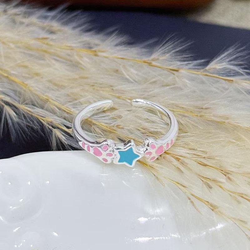 [Mermaid Whispers] Fish Tail Enamel Dripping Oil Zir*****Pening Ring Exquisite Simple Advanced Sense Stacked Ring Woman