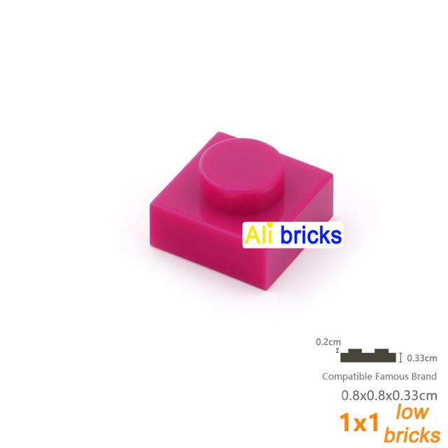 Brown Color Plate 1x1 3024 Building Block Part Brick for Kids Pixel Art Remix Painting QR Code Gift Children DIY Toys