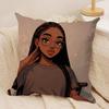 Beautiful Black Women Cushion Cover Pillowcase Ultra Soft Skin Friendly Fabric Cloud Like Comfort  Concealed Zipper
