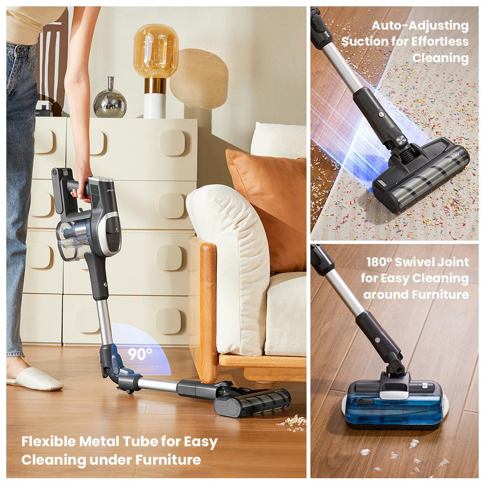 JIMMY JV9 Pro Aqua Cordless Vacuum - 160AW Suction 45Min Runtime HEPA Filter Wet Mopping 4 Modes LED Display