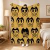 Bendy and the Ink Machine Game Throw 240g Flannel Blanket, Suitable for Sofas, Beds, Offices,  Exquisite Gift Blankets