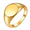 18K Gold Stainless Steel Cross Ring - 12MM, Smooth Surface, Versatile Design with Customizable Laser Logo for Women