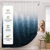 Shower Curtain Blue,Washable Cloth Ombre urtain Hooks, Rustic Waterproof Dark Sea Blue Farmhouse Shower Curtains for Bathroom