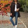 Jaquetas e casacos femininos vintage casual cor sólida estampa outono inverno manga comprida gola polo