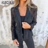 Giacche e cappotti con collo a polo, maniche lunghe, casual, vintage, tinta unita, stampa autunno inverno