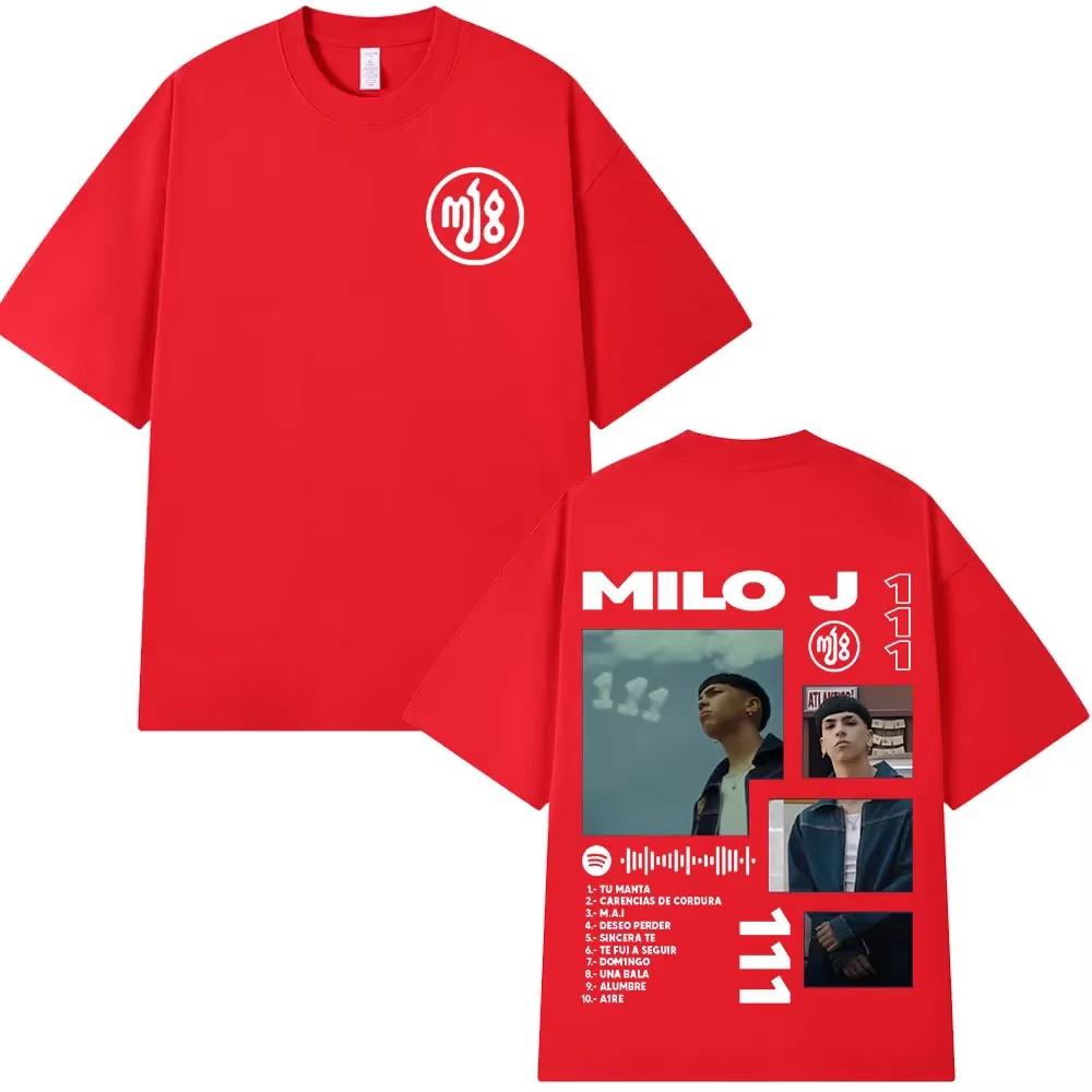 Rapper Milo J 111 Album Merch T-Shirt Herren Damen Mode T-Shirt Baumwolle Lässig Übergroß Kurzarm T-Shirts Fans Geschenke
