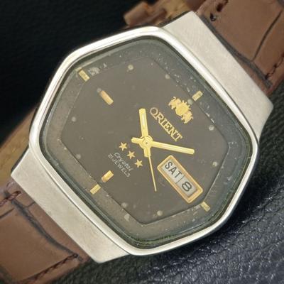 JAPAN VINTAGE ORIENT CRYSTAL AUTOMATISK 46943 HERREORIGINAL SKIVE UR a703470-1