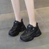 Sneakers Nere Piattaforma in Pelle Invernali Suola Spessa Scarpe Chunky Donna Allacciatura Slip-On Casual Scarpe da Passeggio per Donna Aumento Altezza