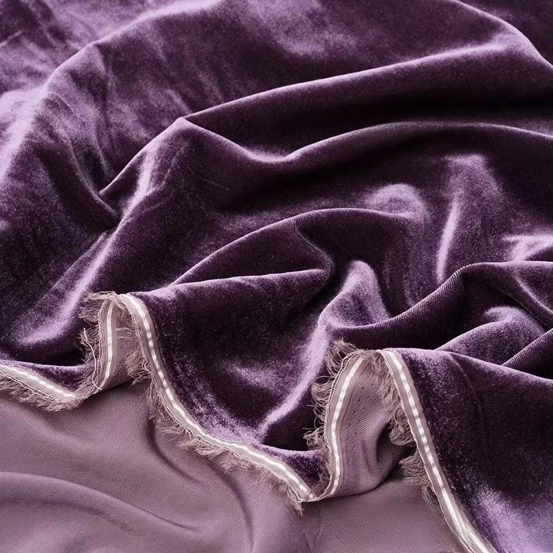 Non-elastic Woven Velvet Designer Fabric for DIY Sewing Dress Set,Half Skirt, Wide-leg Pants, Cotton-like Lustrous Velvet Fabric