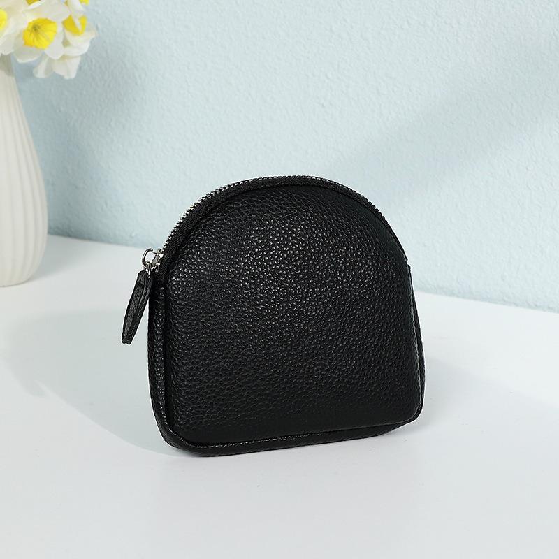 Coin Purse Portable Thin Mini Clutch Simple Soft Leather Zipper Coin Purse Earphone Bag Storage Bag Female Bag