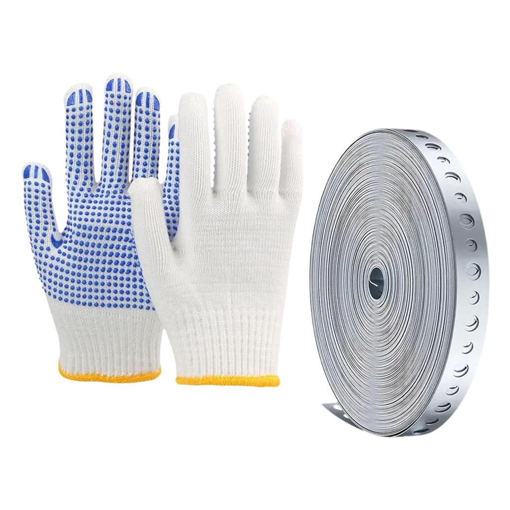 Pipe Hanger Strap Metal Securing Straps Tape with Gloves Home Repair Accessories Band DIY for