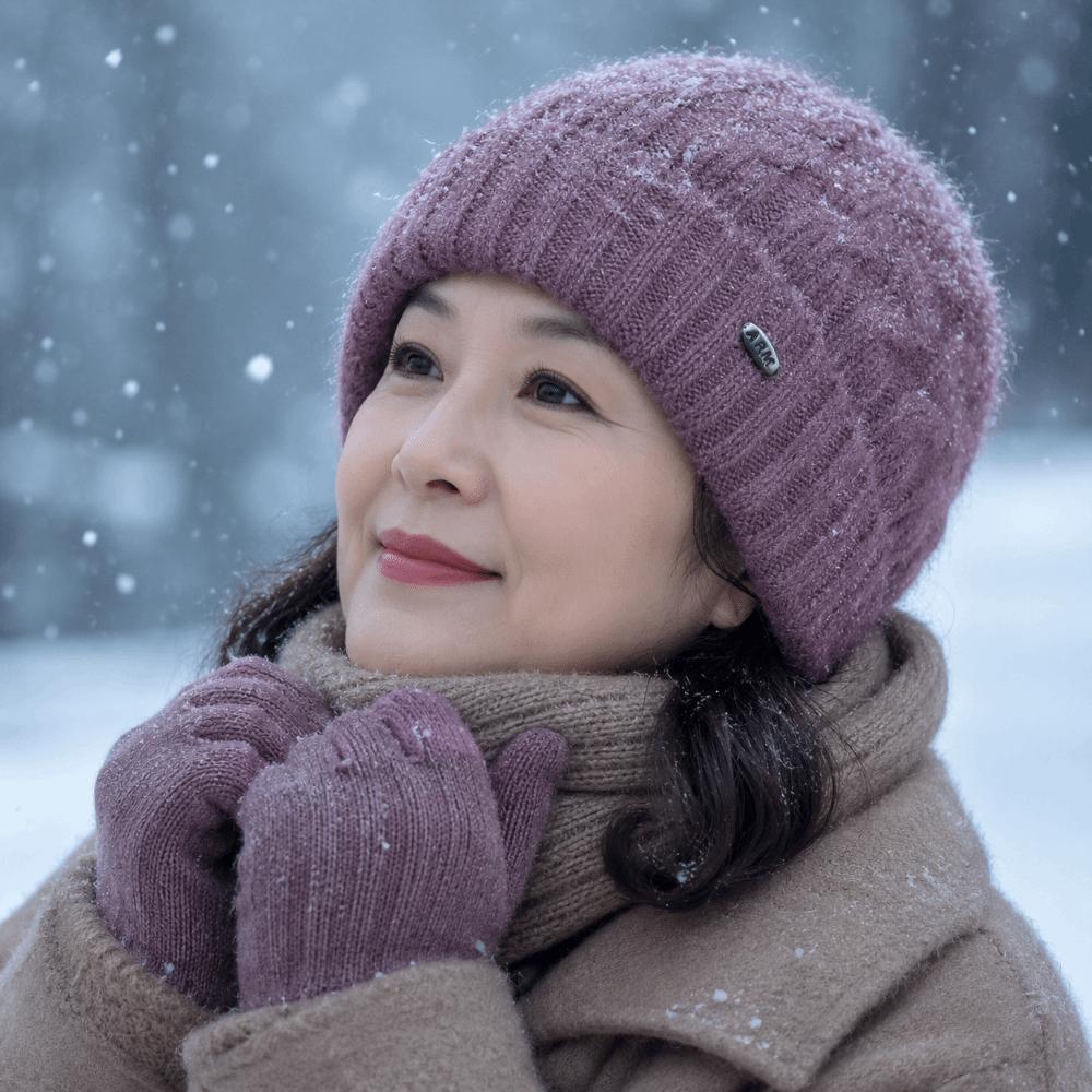 Solid Color Beanie Cap Thickened Winter Cap New Knit Hat Cold Weather