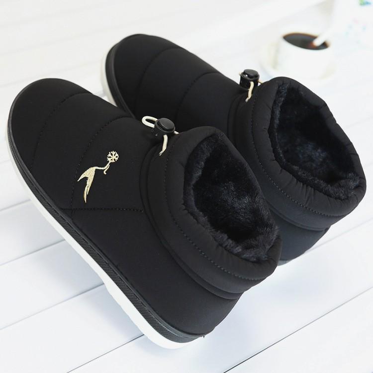 Women's Winter Warm Plush High-Top Cotton Slippers with Heel and Thickened Sole for Postpartum and Indoor Use