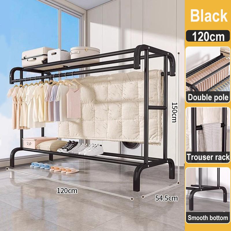Clothes Rack Household Indoor Bedroom Balcony Drying Hanger Floor-To-Ceiling Coat Rack Thickening Simple Drying Rack