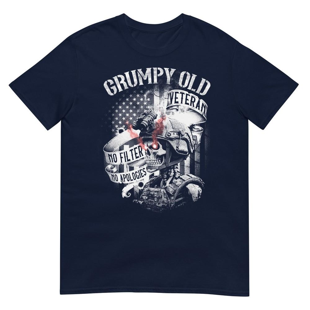 Grumpy Old Veteran Funny Patriotic Military Humor Design Tshirt S