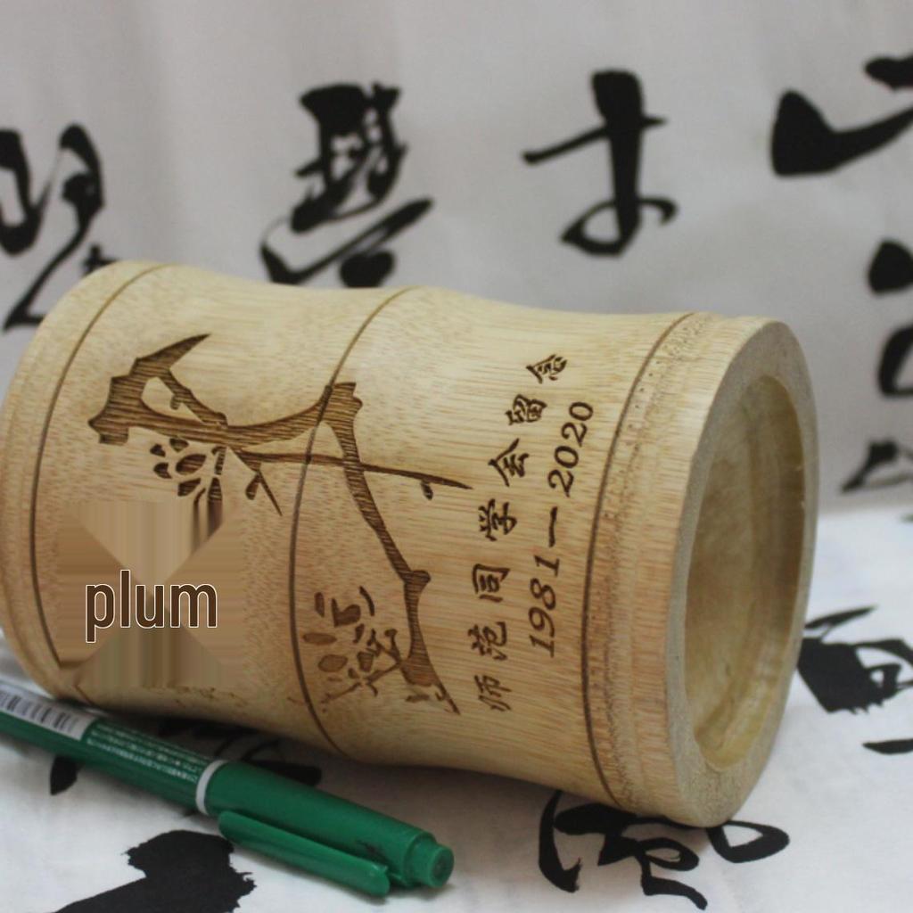 Bamboo Multifunctional Pen Holder - Creative Desk Ornament for Students and Business Gifts
