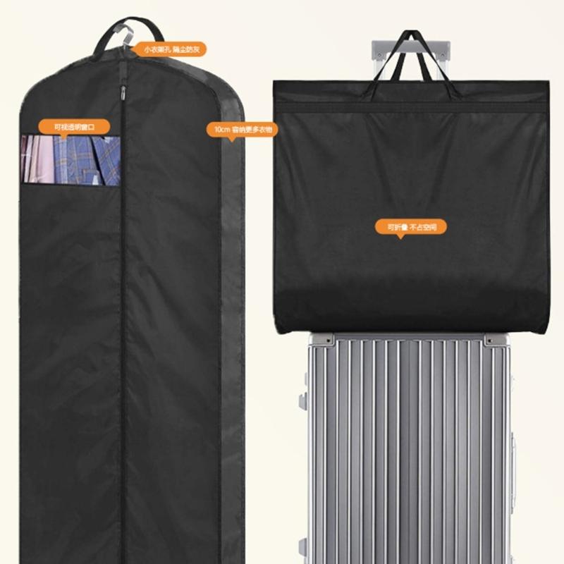 Garment Cover for Closet Organization, Breathable Hanging Storage Bag with Zippered Design and Carry Hooks for Gowns, Dresses, Dust Protections 2PCS