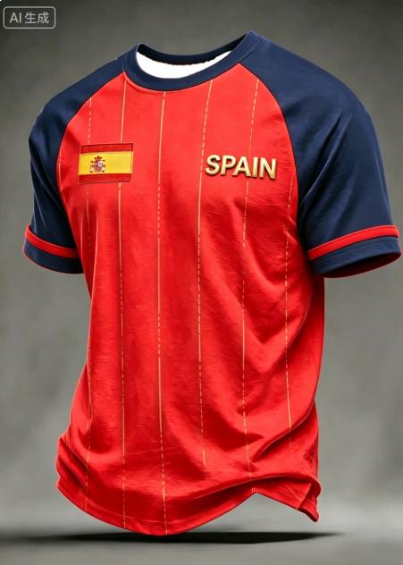 Camiseta Informal con Estampado 3D Español 2026 - Adecuada para Hombres y Mujeres, de Secado Rápido, para Deporte y Ropa de Calle Camisetas