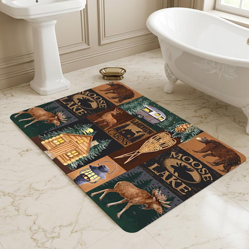 Moose Lake Living Room Nonslip Area Rug Soft Carpet For Bedroom Game Playroom Sofa Office Home Decor Doormat Christmas Gift C9302497