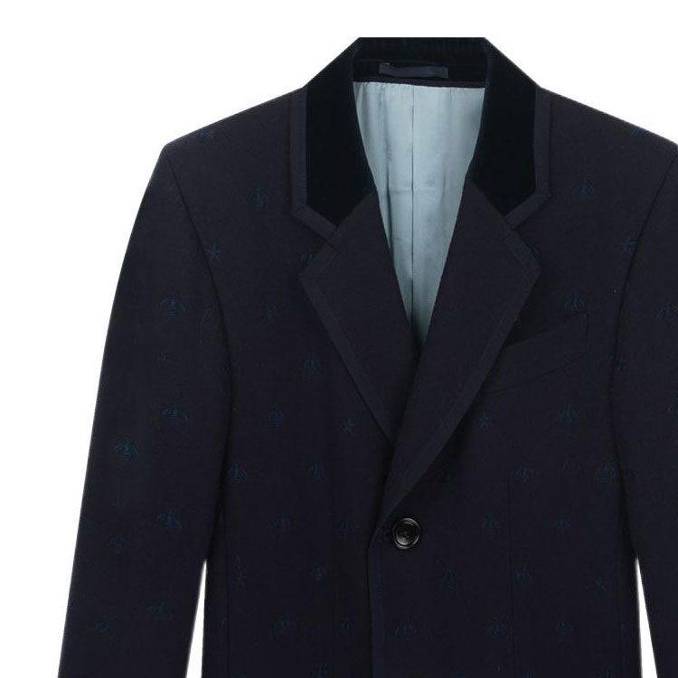 Gucci Coats Men's Black Suit Collar Moderate Straight Fit 522526-Z510C-4240