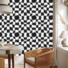 Casual Checkerboard Wallpaper, Graphite and White, for the Living Room and Bedroom, 50x1000