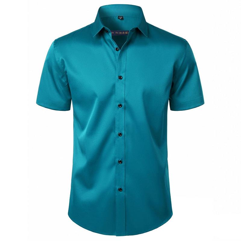 Men's Solid Color Slim Fit Long Sleeve Plus Size Shirt