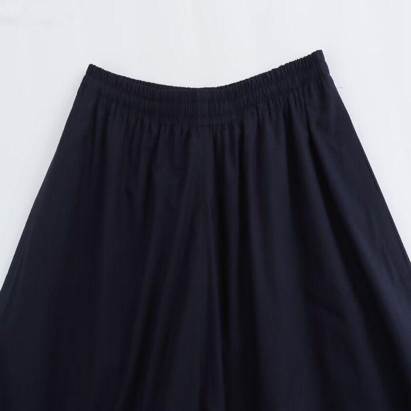 Fashion Style 2024 Summer New Product Women's Clothes Casual Style Wide Leg Stretch Grinding Culottes 1223518001