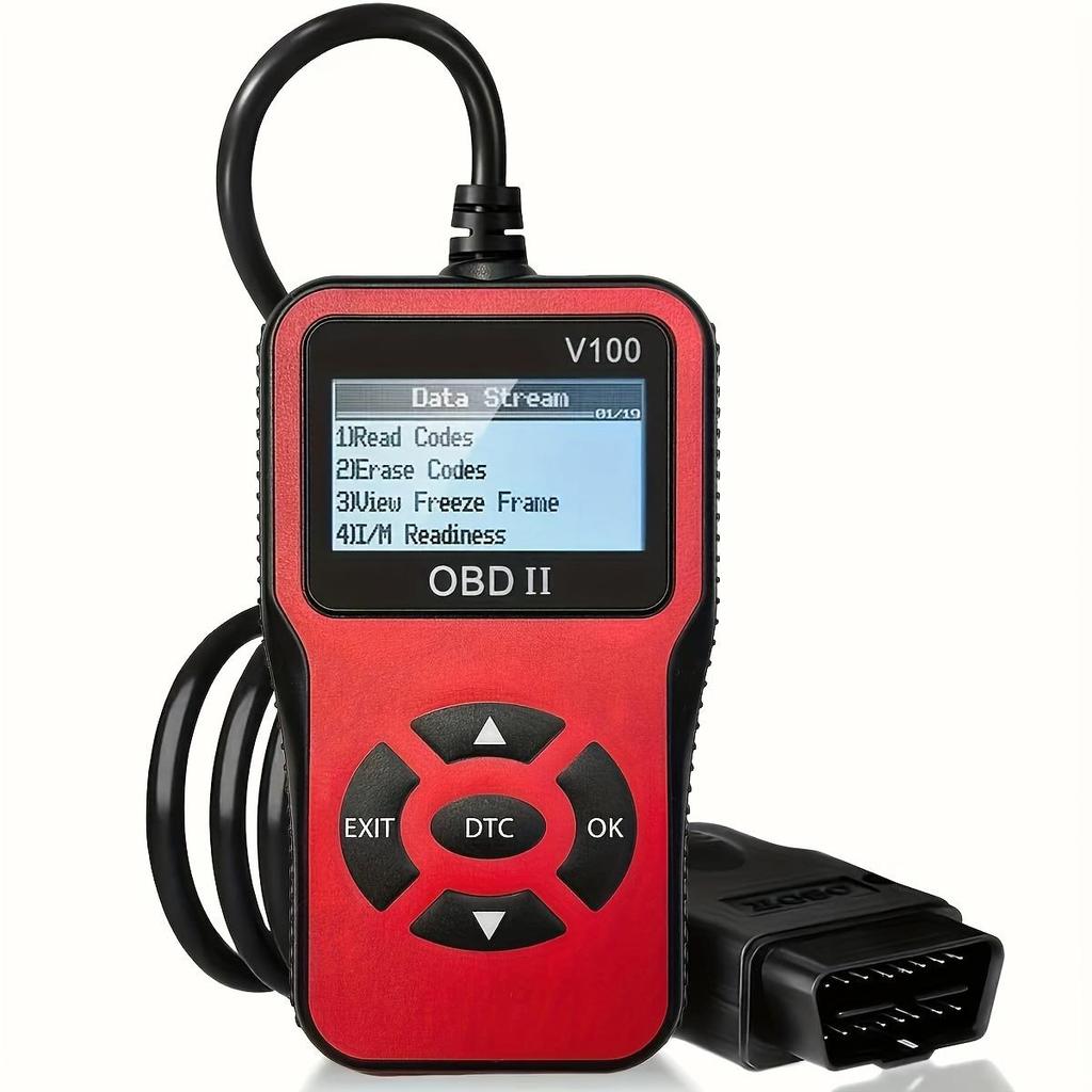 1 Stück V100 Professioneller OBD2-Scanner, Motorfehlercode-Leser, Diagnose-Scan-Tool für Autos mit OBD II-Protokoll seit 1996