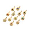 CARLIDANA Stainless Steel Birthstone Flower Pendant Colorful High Quality DIY Earrings Necklace Bracelet Charms Jewelry Making