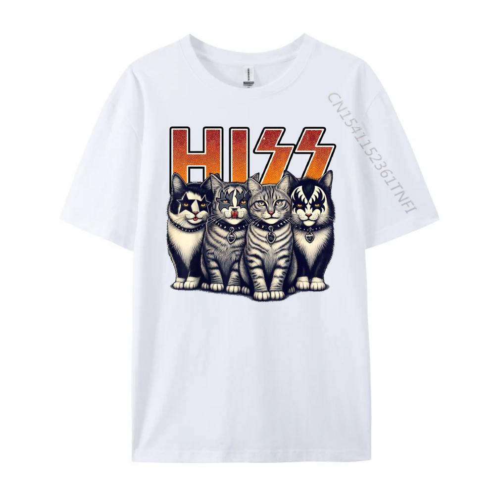 Hiss Funny Cats Kittens Rock Rockin Birthday Gifts Idea Clothing TShirt T Shirt for Men Valentines Day Gift TShirt