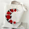 Shoulder Bag Wildflowers Canvas Tote Bag Women Daisy Rose Lavender Shopping Bag Student Plant Style Female Reusable Handbags