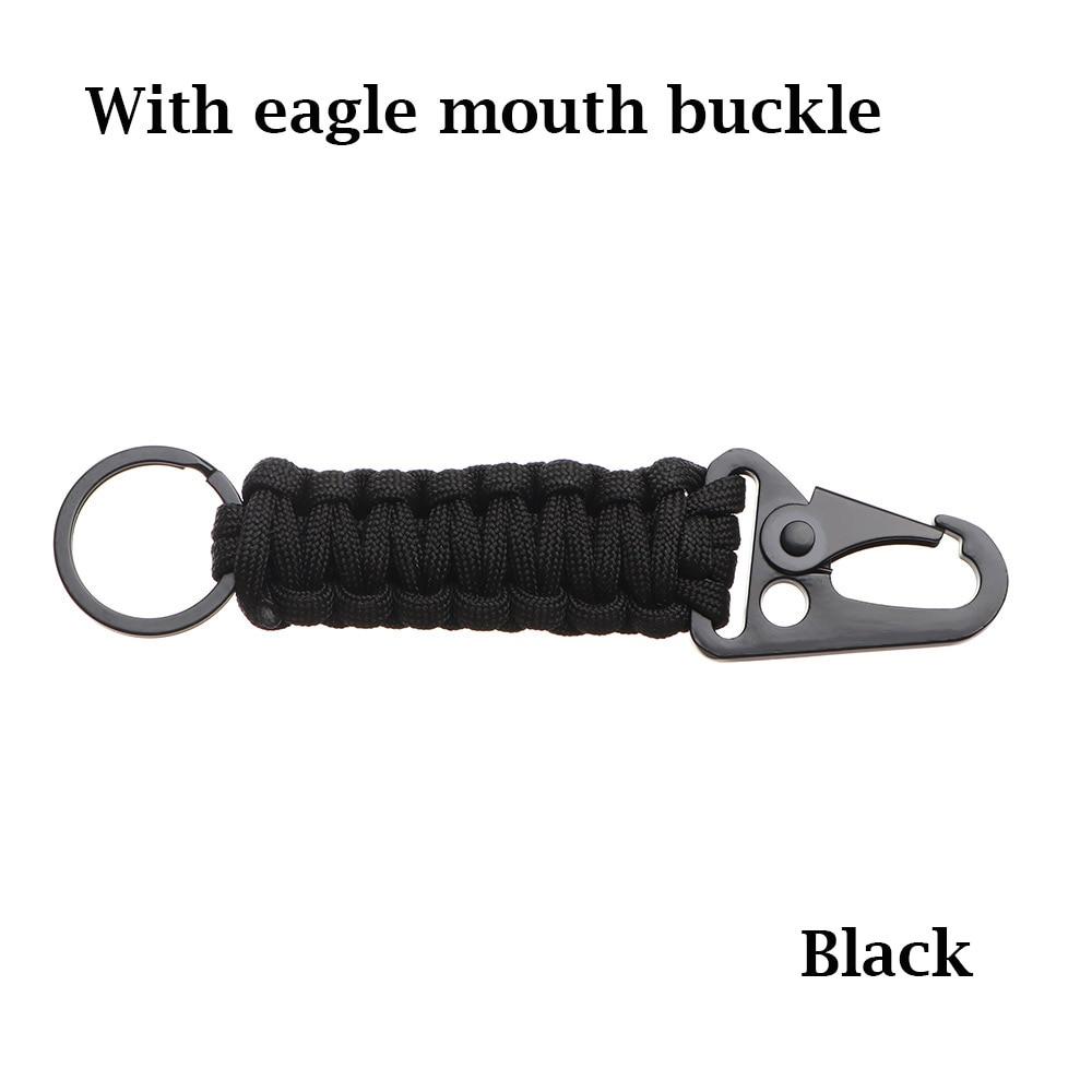 Utendørs nøkkelring Ring Camping Karabiner Militær Paracord Cord Tau Camping Survival Kit Nødknute Flaskeåpner Verktøy