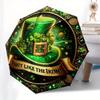 St. Patrick's Day Irish Hat Party Decoration Sign Umbrella, Cute Umbrella with Cute Design, Portable 3-Fold Compact Umbrella for Men & Women, Valentin