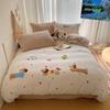 Thickened Milk Fleece Bed Four-Piece Set Fleece Quilt Cover Bed Sheet Coral Flannel Children'S Cartoon Bedding