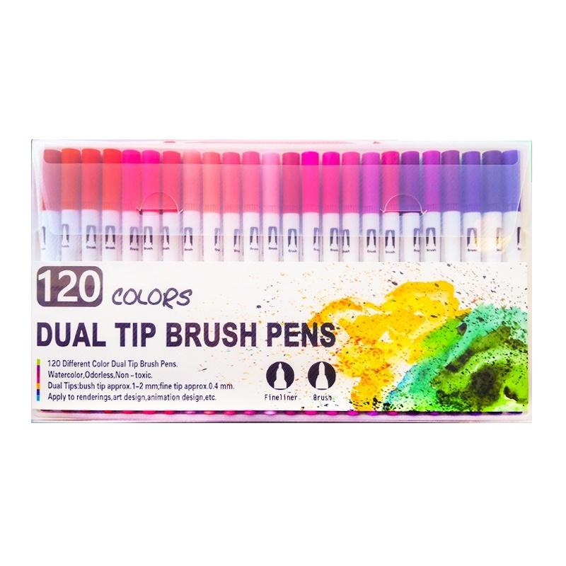 120 dual tip brush pens