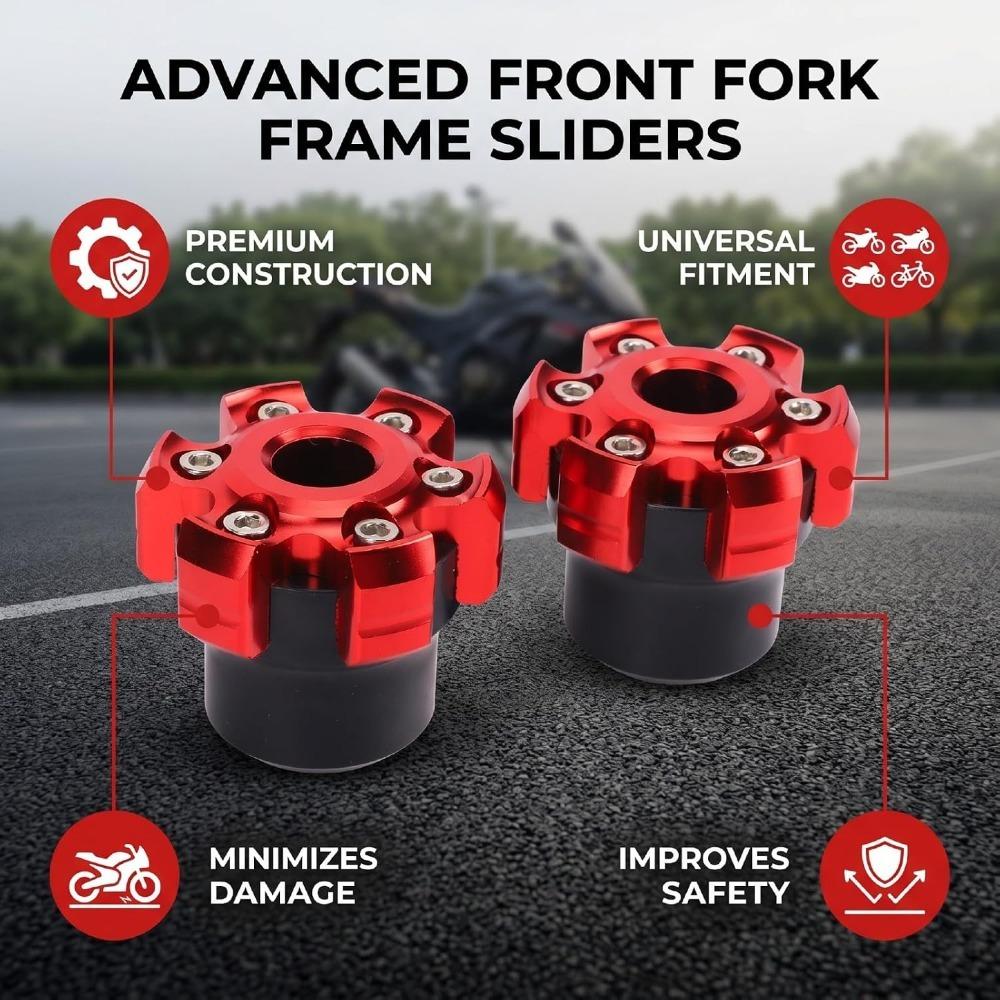 2pcs Aluminum Alloy Motorcycle Frame Sliders 6-Hole CNC Aluminum Sliders Motorcycles