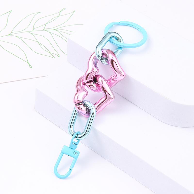 

Colorful Acrylic Keychains Hearts Plastic Link Key Rings For Women Men Handmade Jewelry Friendship Gift