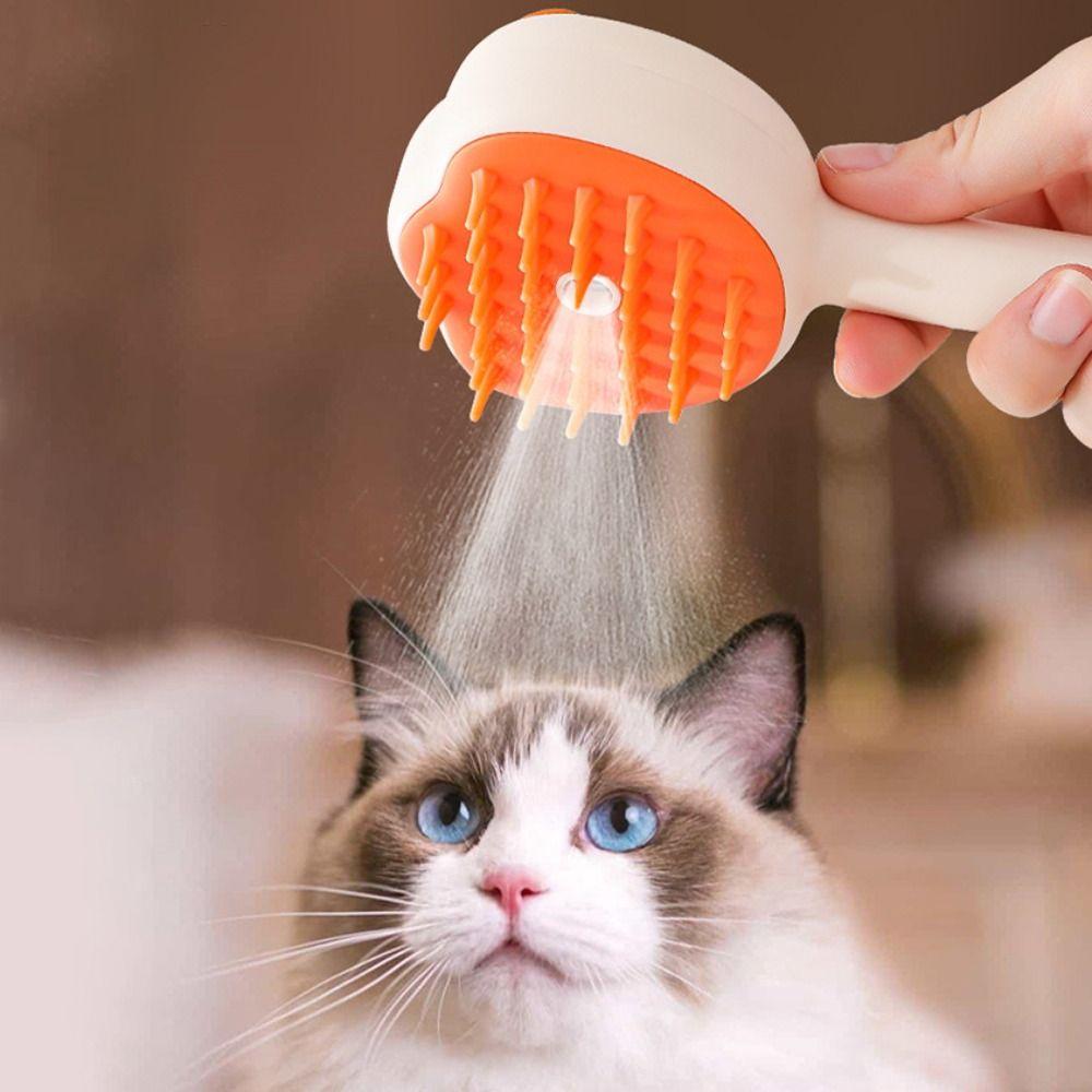 Electric Pet Grooming Comb Rechargeable Steamy Cat Brush Pet Grooming Massage Cleaning