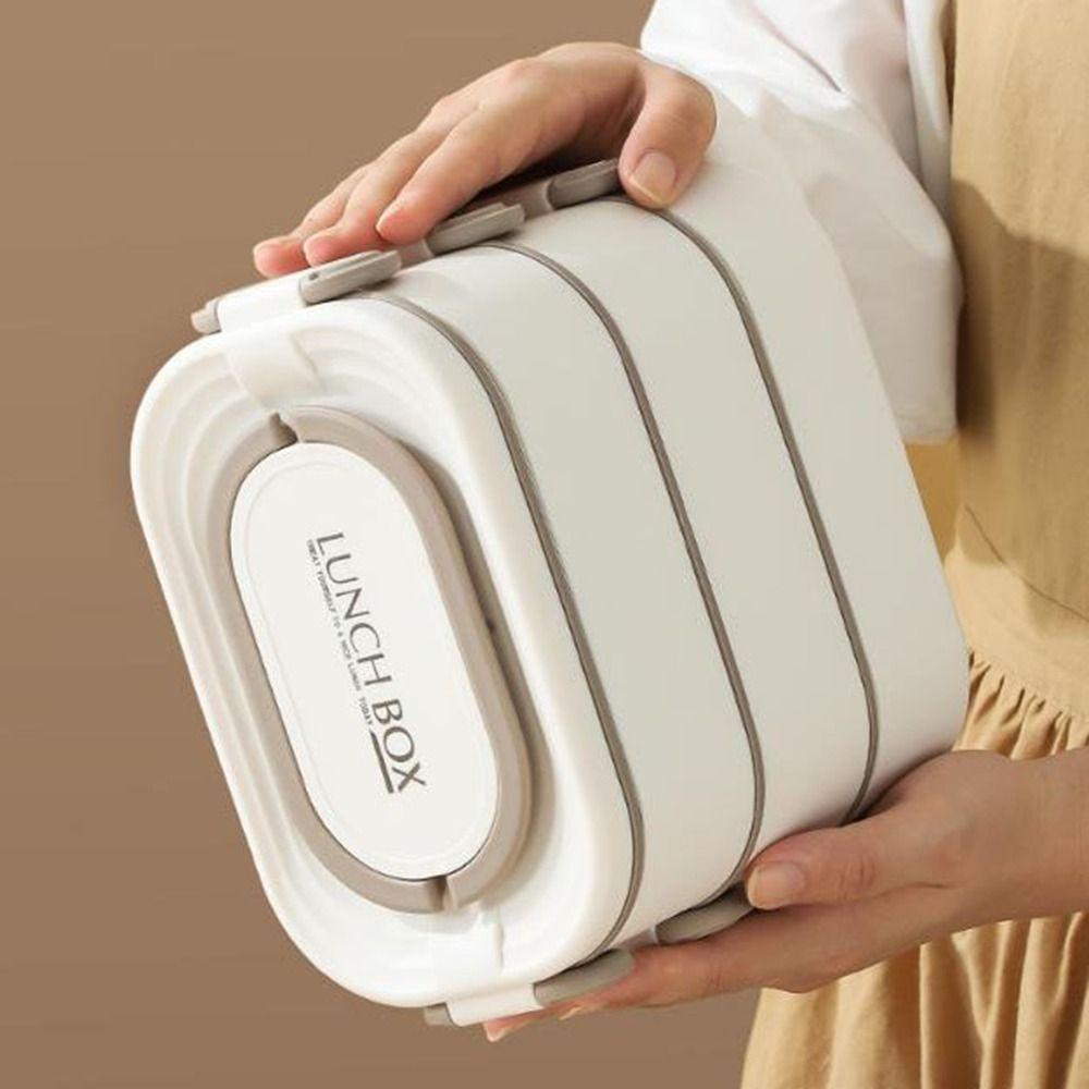 Leak-proof Stainless Steel Lunch Box Large Capacity Divided Food Storage Container  Student