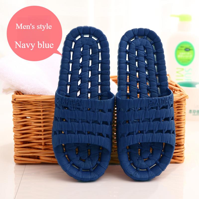 

Мужские тапочки для ванной, быстросохнущие для дома, полые для ванной с отводом воды, отверстиями для душа и холодные тапочки для женщин 40-41 темно-синий
