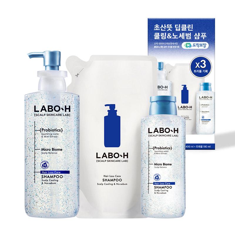 LABO-H Scalp Cooling Shampoo (3 options) – Scalp Refreshing Care with Menthol, Panthenol & Botanical Extracts for Oily Hair & Hair Loss, Korean