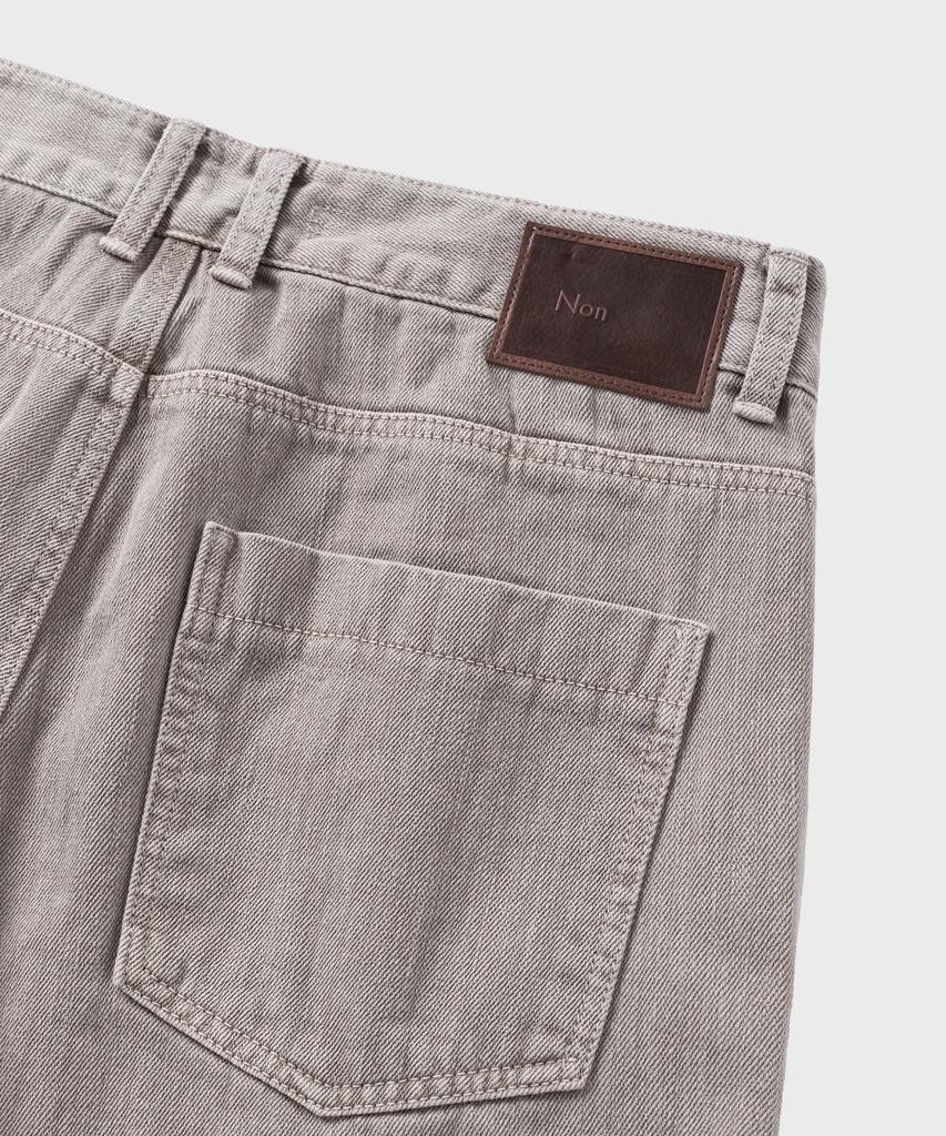 NONBLANK Garment Dyed Curved Denim Pants_Beige