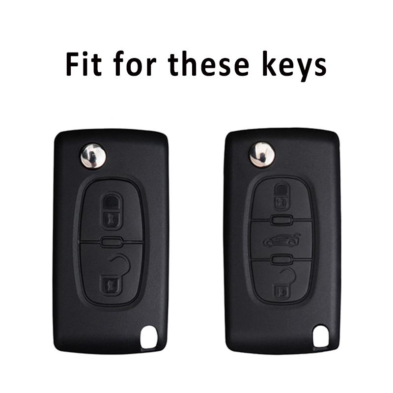 2/3 Button Car Key Case Cover Shell Protector For Citroen C2 C3 C4 C5 C6 C8 For Peugeot 107 207 307 307S 308 407 607