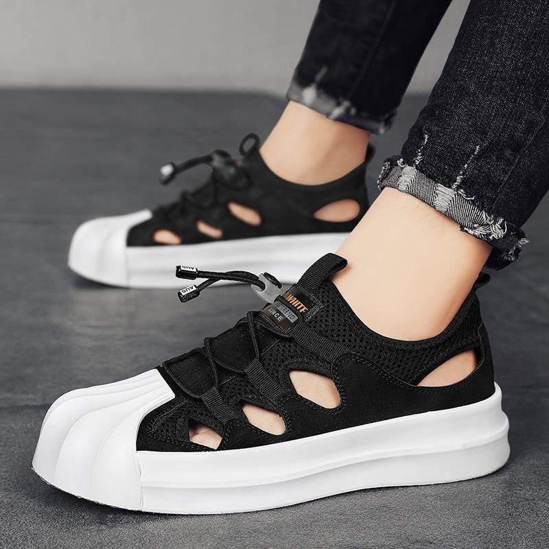 

Hollow board shoes men s breathable trendy shoes student summer shell head men s shoes sports and leisure shoes men 2025 39