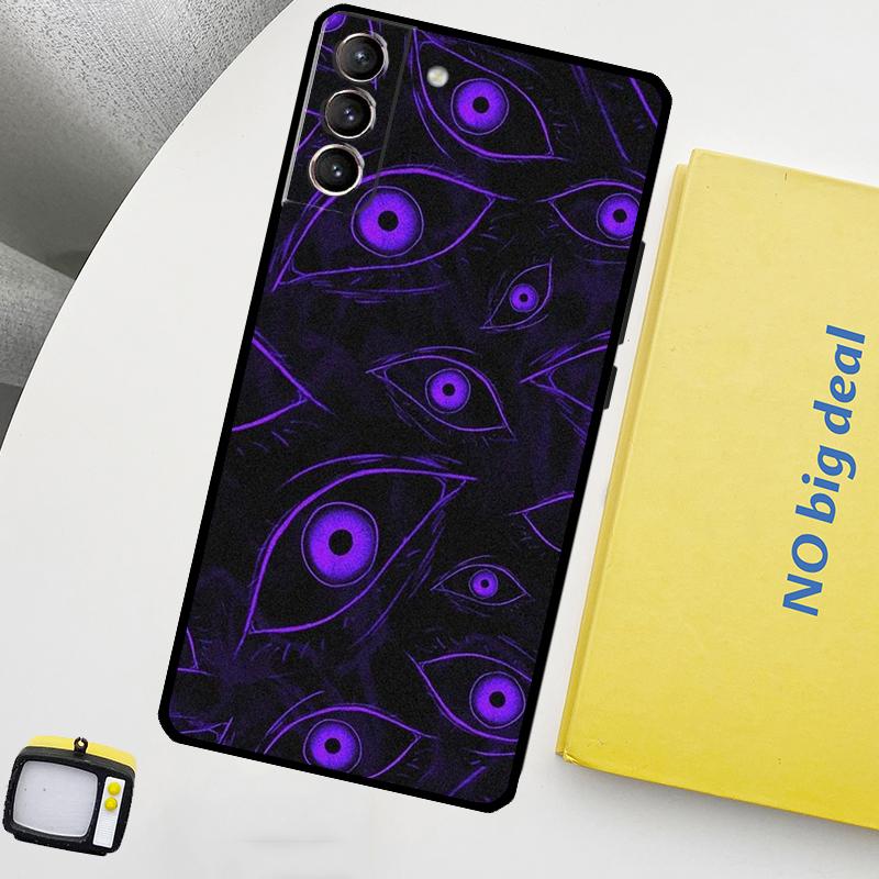 Scary Face Eyes Phone Case For Samsung Galaxy S25 Ultra S21 S22 S23 S24 Ultra S9 S10 S20 Plus S25 FE Cover