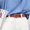Elegant Minimalist Women's Pu Leather Belt Stylish Round Buckle Adjustable Fashion