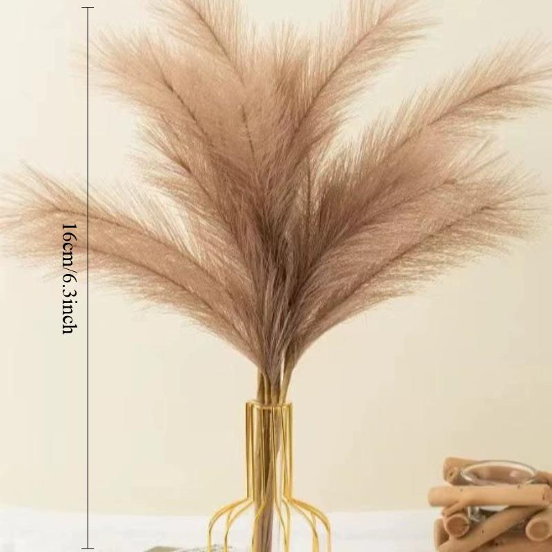 10 Adet/Lot Yapay Kamış Kuru Çiçek Buketleri İpek Kabarık Kamış Çiçek Aranjmanı Sahte Bitkiler Ev Odası Düğün Dekorasyonu İçin (60cm/23.6in)