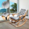 Suede Sun Lounger Chair Cushions Non Slip Rocking Chair Cushion Garden Recliner Quilted Thick Padded Seat Cushion With Ties