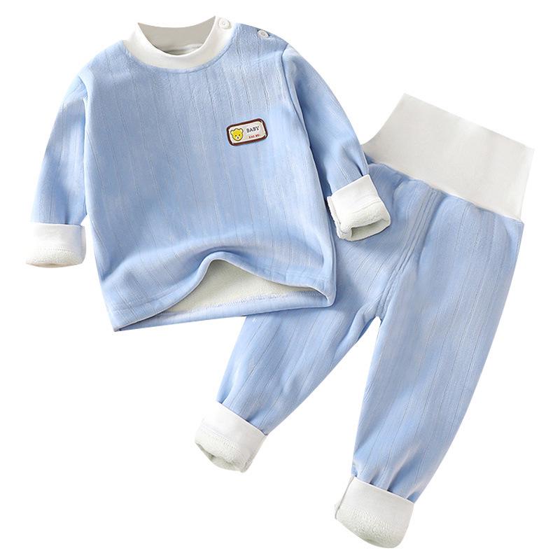 Children's Warm Velvet Underwear Set - Boys & Girls Autumn/Winter Pajamas
